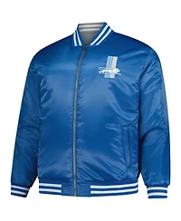 Mitchell & Ness Men's Blue/Silver Detroit Lions Big Tall Throwback Reversible Full-Zip Jacket