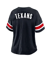 Fanatics Women's Navy Houston Texans Plus Redzone Notch Neck T-Shirt
