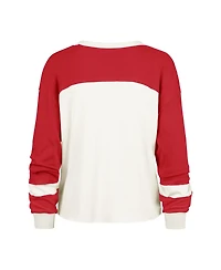 '47 Brand Women's Cream San Francisco 49ers Double Header Curve Toni Long Sleeve T-Shirt