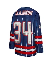Mitchell & Ness Men's and Women's Hakeem Olajuwon Navy Houston Rockets Maxxed Out Fashion Hockey Jersey