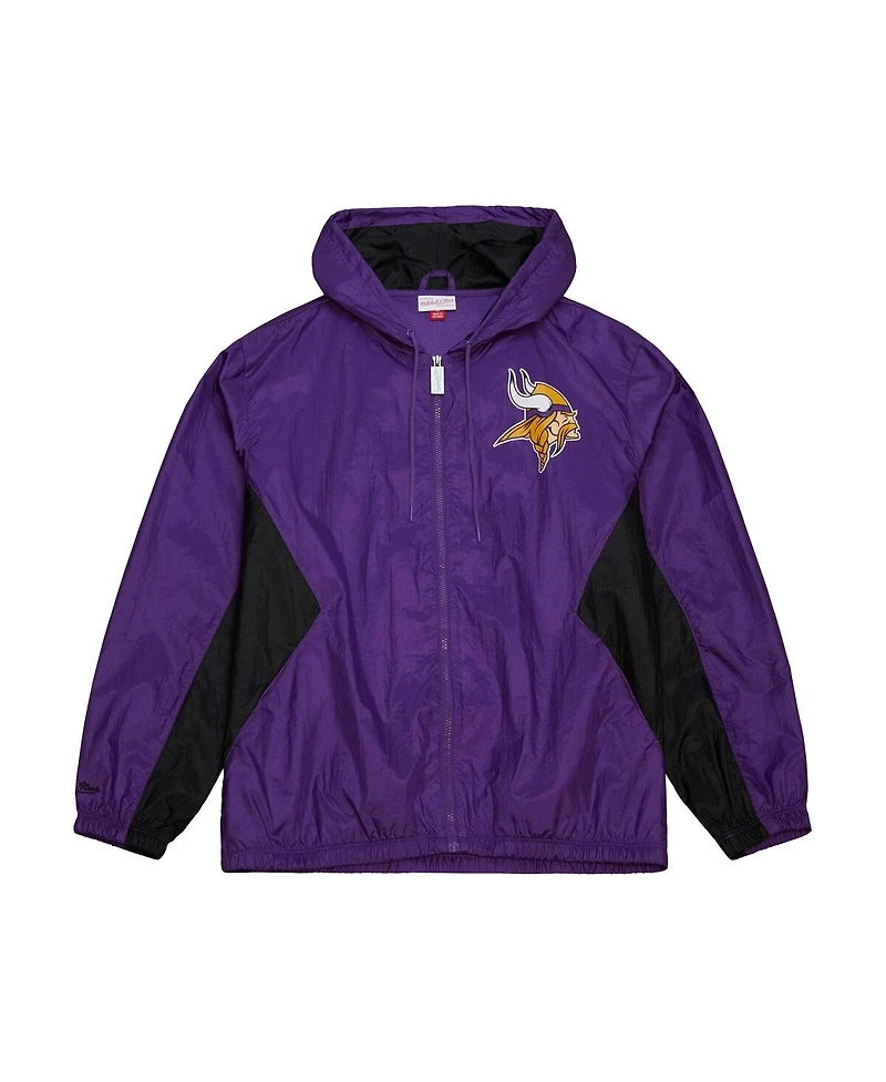 Mitchell & Ness Men's Purple Minnesota Vikings Playmaker Full-Zip Windbreaker Jacket