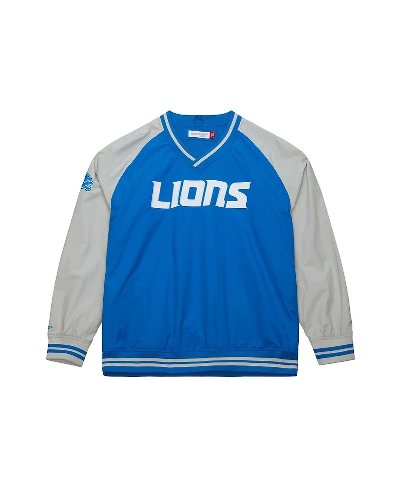 Mitchell & Ness Men's Blue Detroit Lions Raglan Jacket