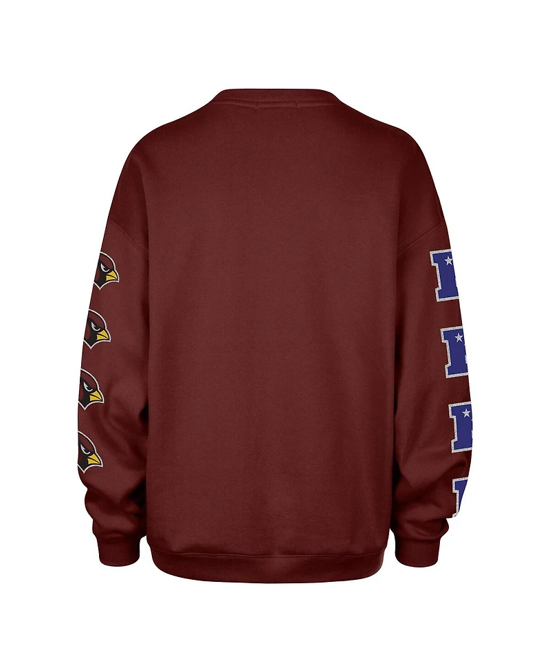 '47 Brand Women's Cardinal Arizona Cardinals Go Big Oversized Pullover Sweatshirt