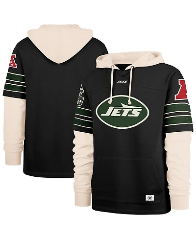'47 Brand Men's Black New York Jets Split Zone Cornerback Duo Hoodie