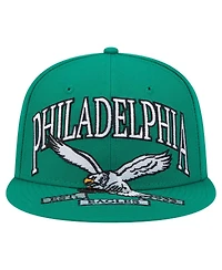 New Era Men's Kelly Green Philadelphia Eagles Throwback Oversized 59FIFTY Fitted Hat