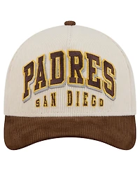New Era Men's Cream/Brown San Diego Padres Sided Corduroy 9FORTY A-Frame Adjustable Hat