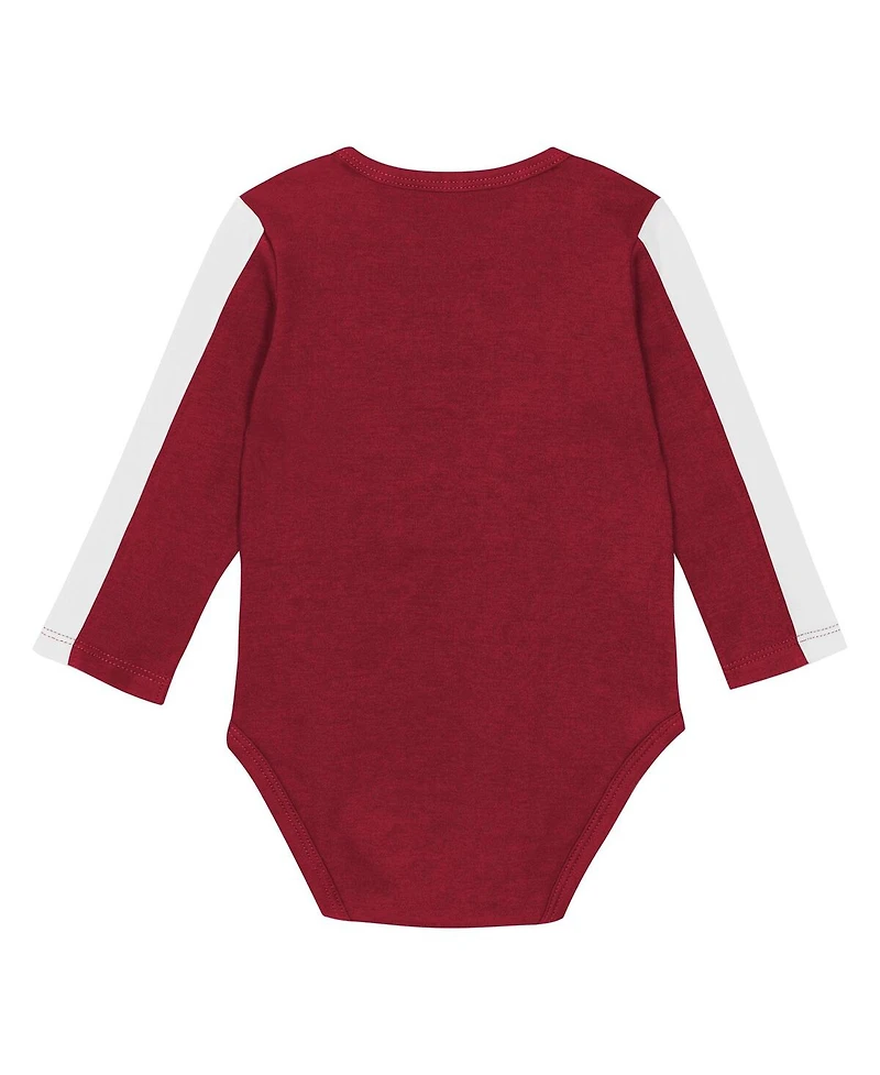 Outerstuff Baby Boys and Girls 3-Piece Crimson/White Alabama Crimson Tide Double Down Bodysuit Pants Set