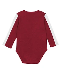 Outerstuff Baby Boys and Girls 3-Piece Crimson/White Alabama Crimson Tide Double Down Bodysuit Pants Set