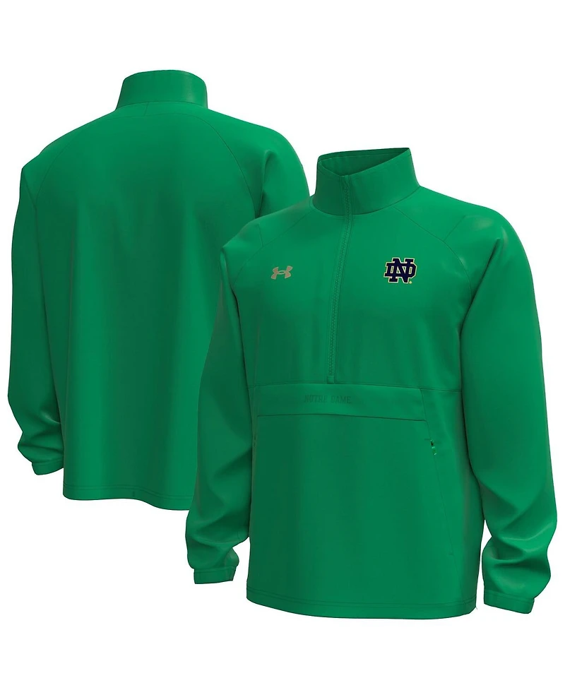 Under Armour Men's Green Notre Dame Fighting Irish Unstoppable Woven Anorak Storm Tech Half-Zip Jacket