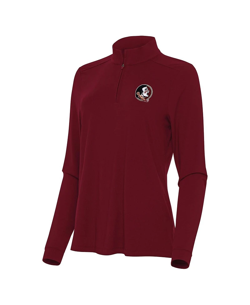 Antigua Women's Garnet Florida State Seminoles Intent Quarter-Zip Sweatshirt