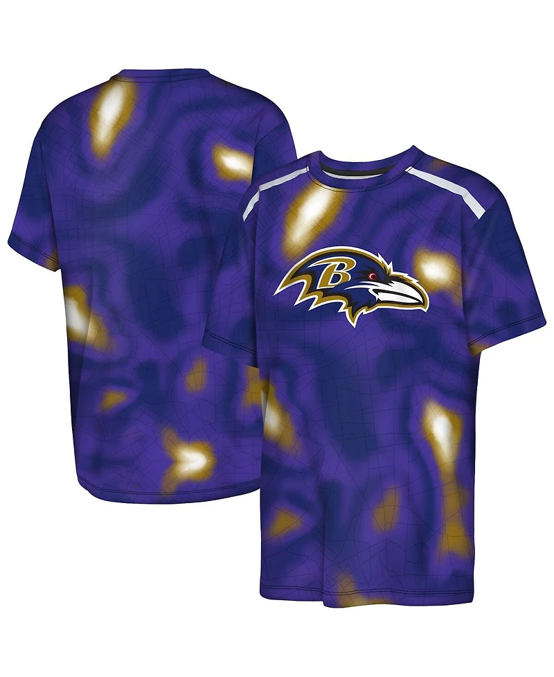 Outerstuff Big Boys and Girls Purple Baltimore Ravens End Zone Dri-Tek T-Shirt