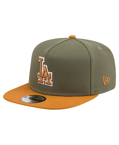 New Era Men's Olive/Brown Los Angeles Dodgers Color Pack A-Frame 9FIFTY Snapback Hat