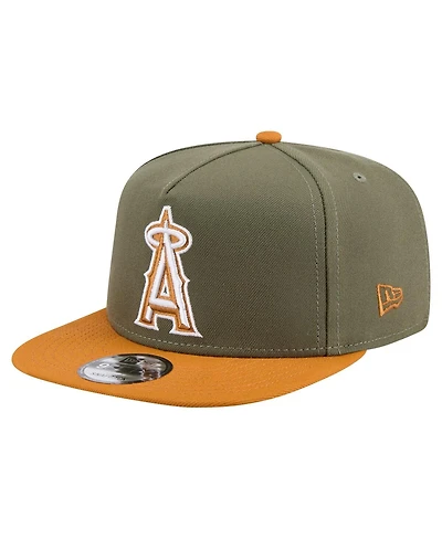 New Era Men's Olive/Brown Los Angeles Angels Color Pack A-Frame 9FIFTY Snapback Hat