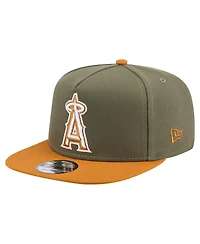 New Era Men's Olive/Brown Los Angeles Angels Color Pack A-Frame 9FIFTY Snapback Hat