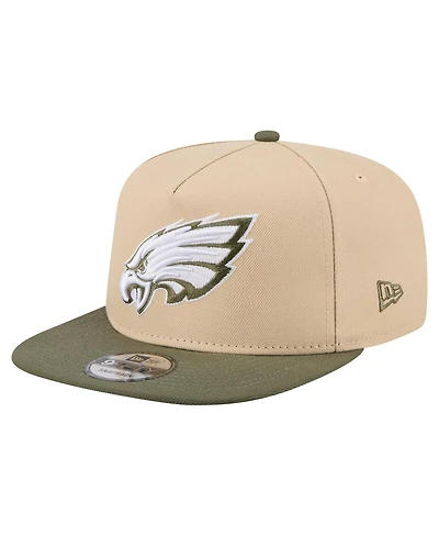 New Era Men's Khaki/Olive Philadelphia Eagles Color Pack A-Frame 9FIFTY Snapback Hat
