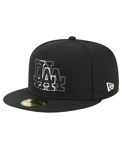 New Era Men's Black Los Angeles Dodgers Tri-Hit 59FIFTY Fitted Hat
