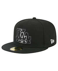 New Era Men's Black Los Angeles Dodgers Tri-Hit 59FIFTY Fitted Hat