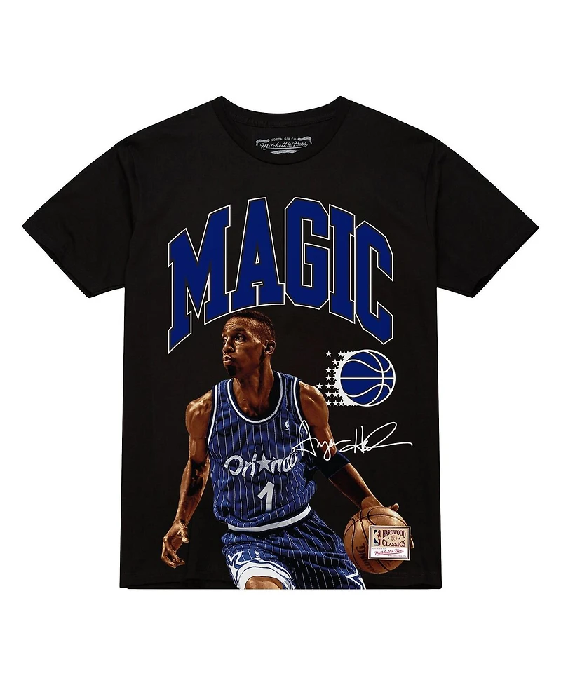 Mitchell & Ness Men's Penny Hardaway Black Orlando Magic Hardwood Classics Player Arch T-Shirt