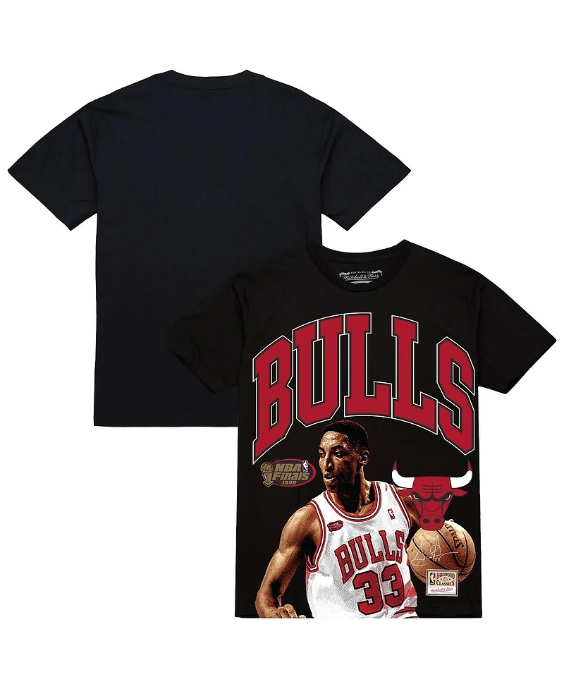 Mitchell & Ness Men's Scottie Pippen Black Chicago Bulls Hardwood Classics Player Arch T-Shirt