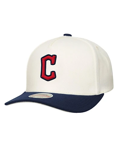 Mitchell & Ness Men's Cream Cleveland Guardians Stretch-Snapback Hat