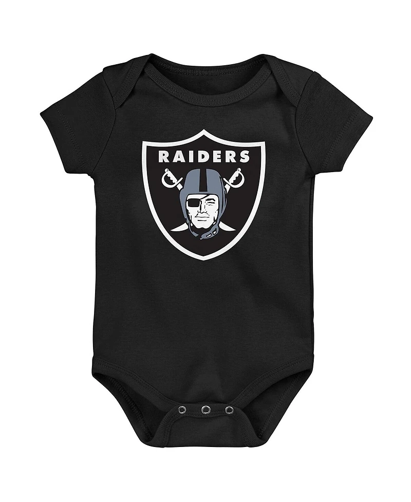 Outerstuff Newborn 3-Piece Las Vegas Raiders Little Tike Bodysuit Set