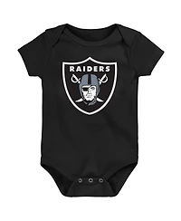 Outerstuff Newborn 3-Piece Las Vegas Raiders Little Tike Bodysuit Set