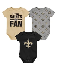 Outerstuff Newborn 3-Piece New Orleans Saints Little Tike Bodysuit Set