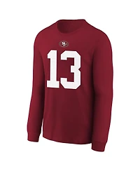 Nike Big Boys and Girls Brock Purdy Scarlet San Francisco 49ers Player Name Number Long Sleeve T-Shirt