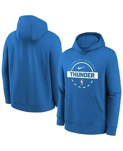 Nike Big Boys and Girls Blue Oklahoma City Thunder 2025/26 Club Fleece Practice Hoodie