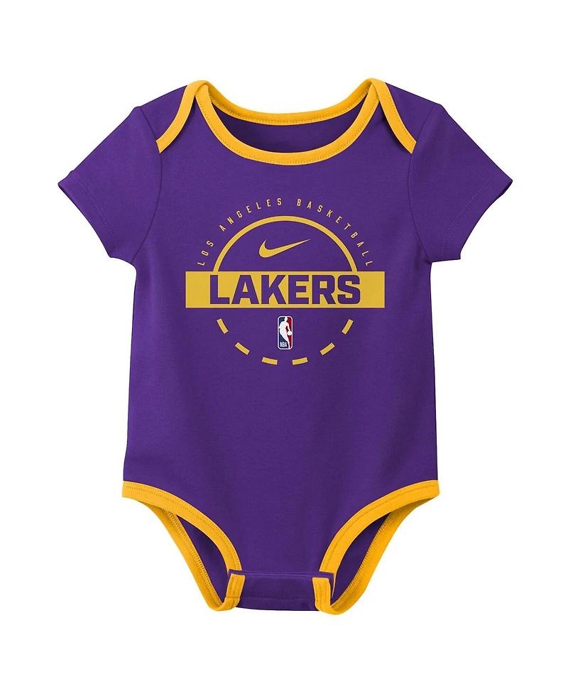 Nike Baby Boys and Girls Newborn 2-Piece Los Angeles Lakers Bodysuit Set