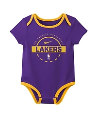 Nike Baby Boys and Girls Newborn 2-Piece Los Angeles Lakers Bodysuit Set