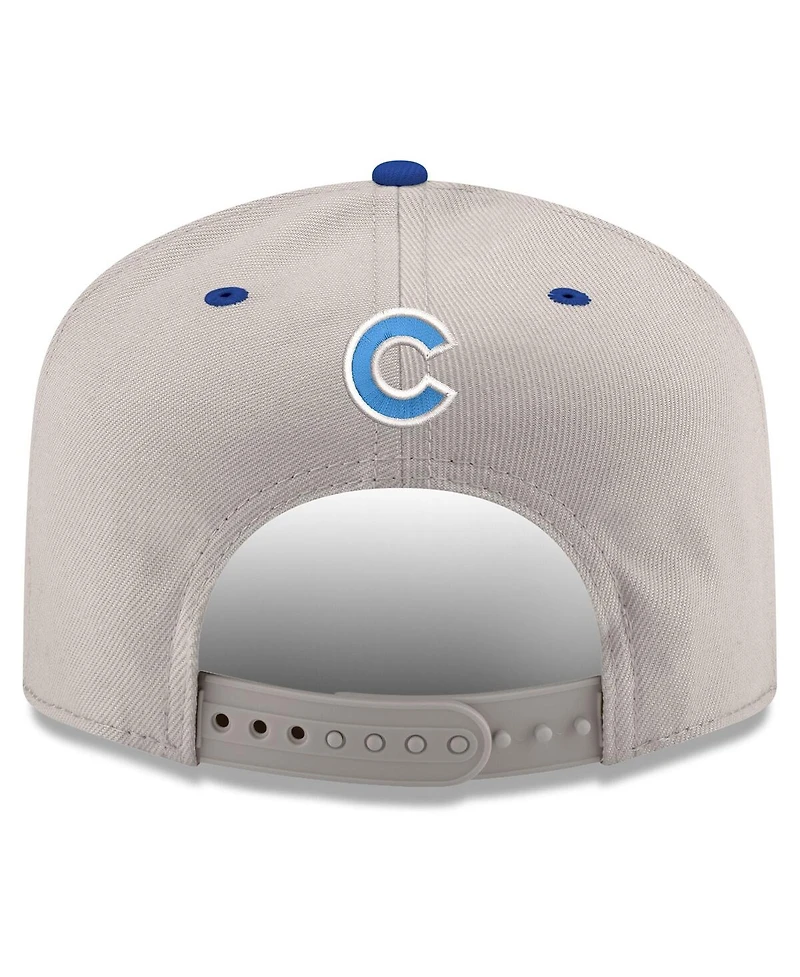 New Era Men's Cream/Royal Chicago Cubs Upside Down City Name A-Frame 9FIFTY Snapback Hat
