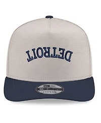 New Era Men's Cream/Navy Detroit Tigers Upside Down City Name A-Frame 9FIFTY Snapback Hat
