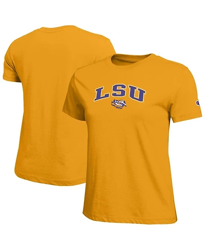 Champion Women's Gold Lsu Tigers Arched Over Logo T-Shirt