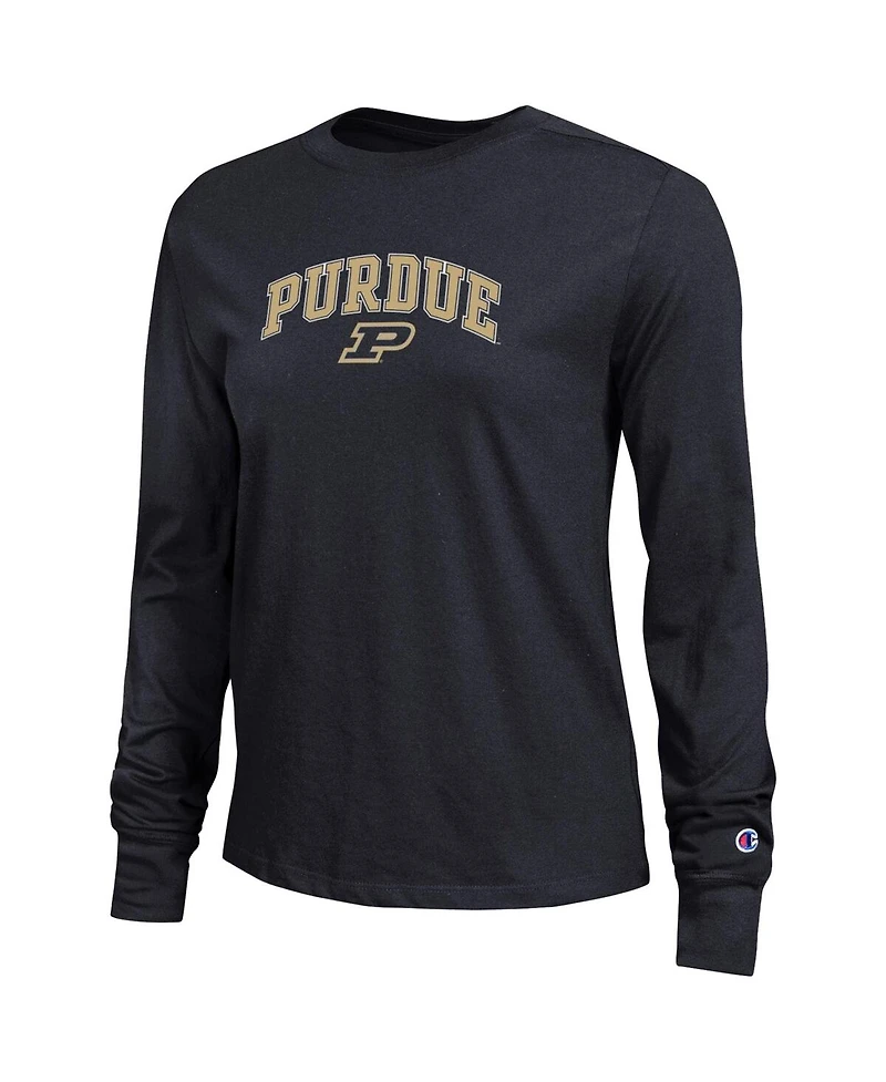 Champion Women's Black Purdue Boilermakers Arch Over Logo Long Sleeve T-Shirt