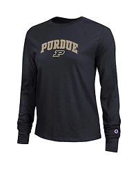 Champion Women's Black Purdue Boilermakers Arch Over Logo Long Sleeve T-Shirt