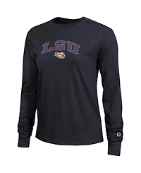 Champion Women's Black Lsu Tigers Arch Over Logo Long Sleeve T-Shirt