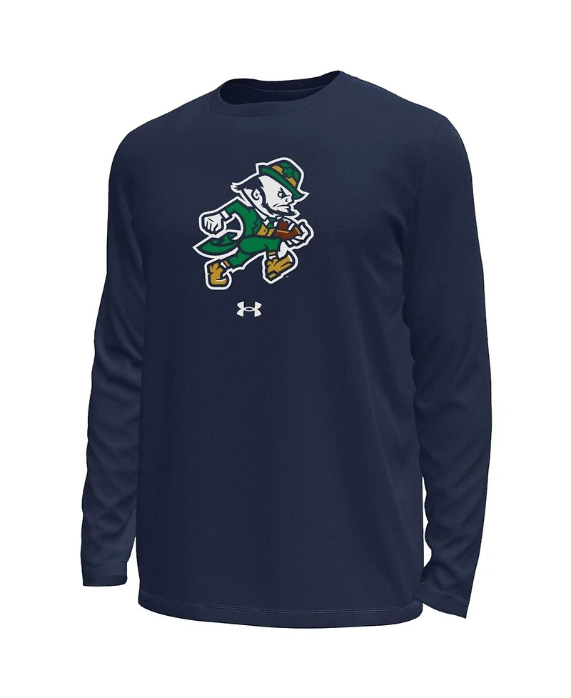 Under Armour Men's Navy Notre Dame Fighting Irish Leprechaun Heat Gear Long Sleeve T-Shirt