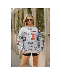 Gameday Couture Women's Gray Illinois Fighting Illini Always on Repeat Fleece Sweatshirt
