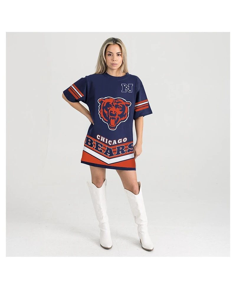 Gameday Couture Women's Navy Chicago Bears Perfect Score Vintage T-Shirt Dress