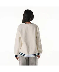 The Wild Collective Women's Cream Miami Dolphins Oversized Vintage French Terry Sweatshirt