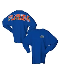 Spirit Jersey Women's Royal Florida Gators Oversized Preppy Long Sleeve T-Shirt