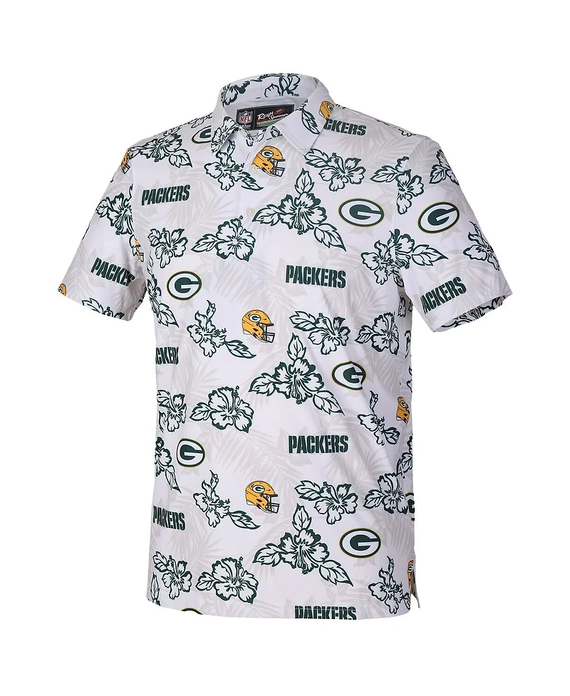 Reyn Spooner Men's White Green Bay Packers Pua Performance Game Day Polo Shirt