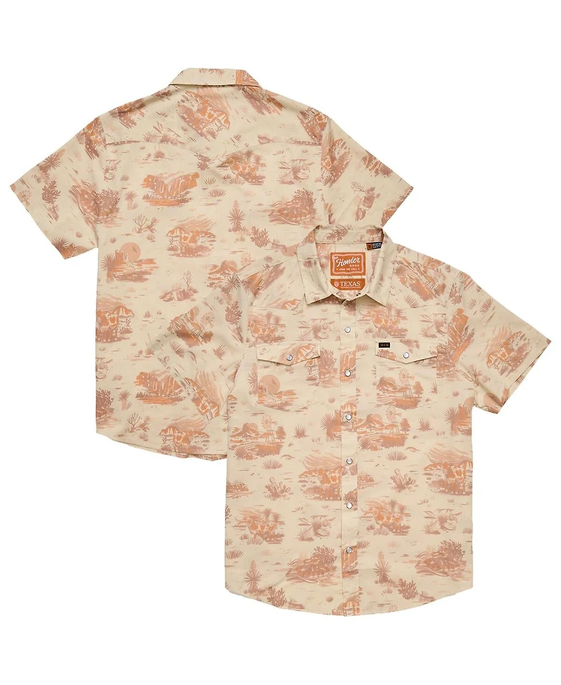 Howler Brothers Men's Tan Texas Longhorns Full-Snap Shirt
