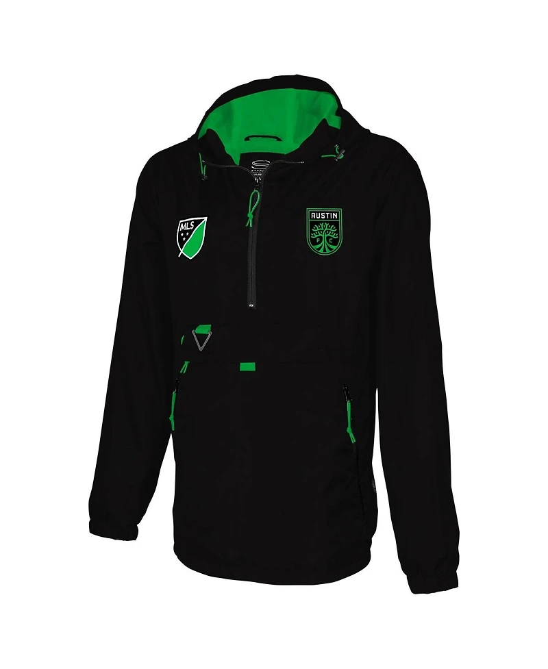 Stadium Essentials Men's Black Austin Fc Compete Quarter-Zip Hoodie Jacket