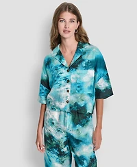 Dkny Women's Short Sleeve Printed Top