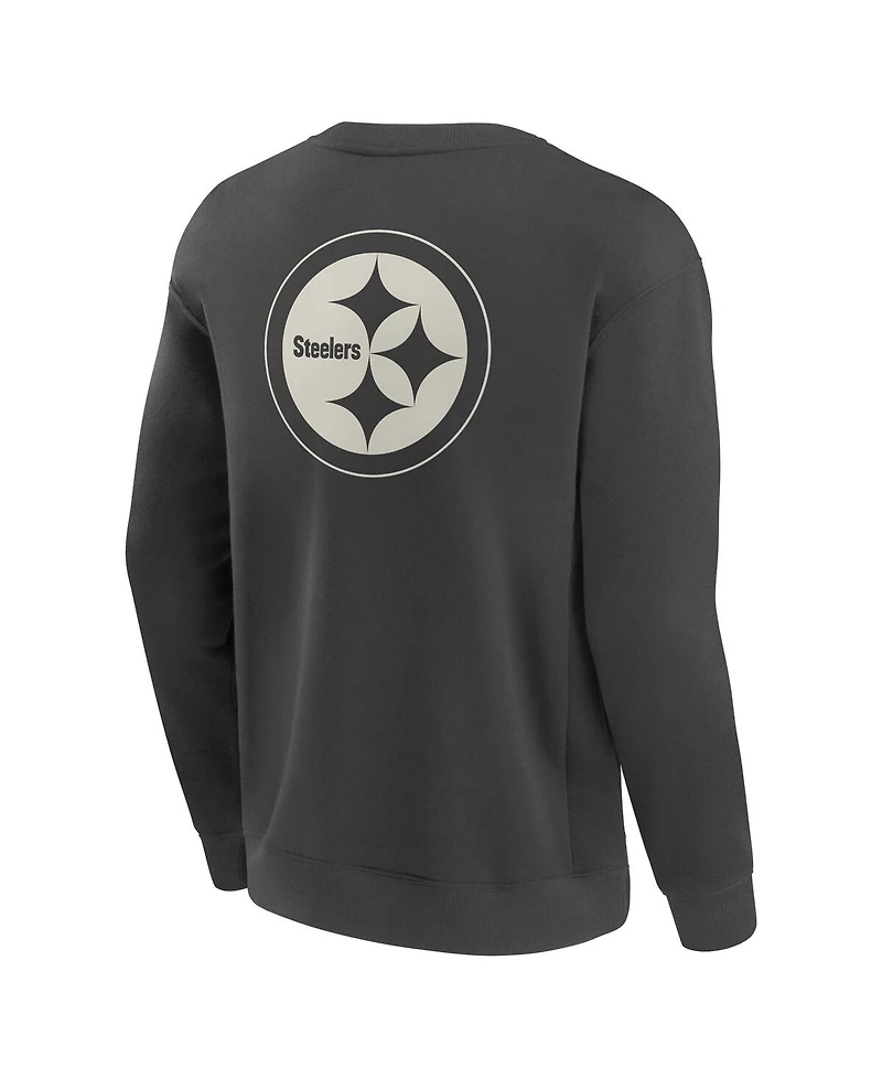 Fanatics Men's Charcoal Pittsburgh Steelers Elements Future Ground Lettering Pullover Sweatshirt