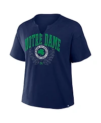 Fanatics Women's Navy Notre Dame Fighting Irish Championship Drive Slub Boxy T-Shirt