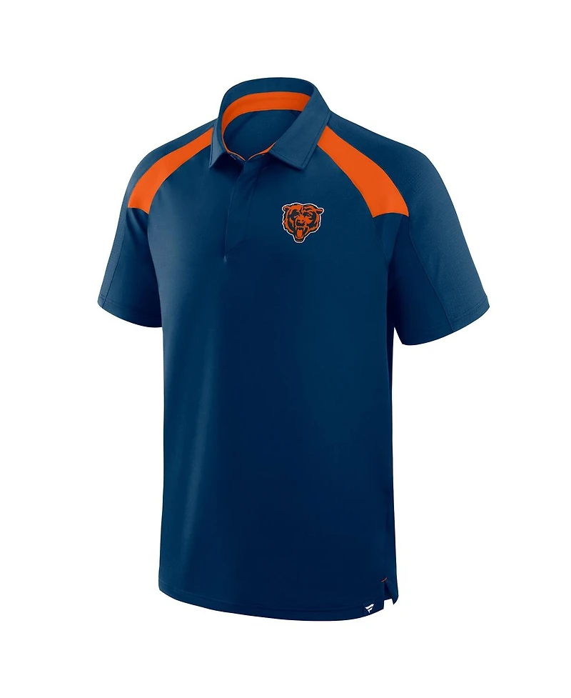 Fanatics Men's Navy Chicago Bears Back Around Raglan Polo Shirt