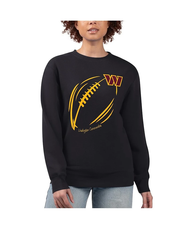 G-iii 4Her by Carl Banks Women's Washington Commanders Football Logo Graphic Fleece Tri-Blend Pullover Sweatshirt